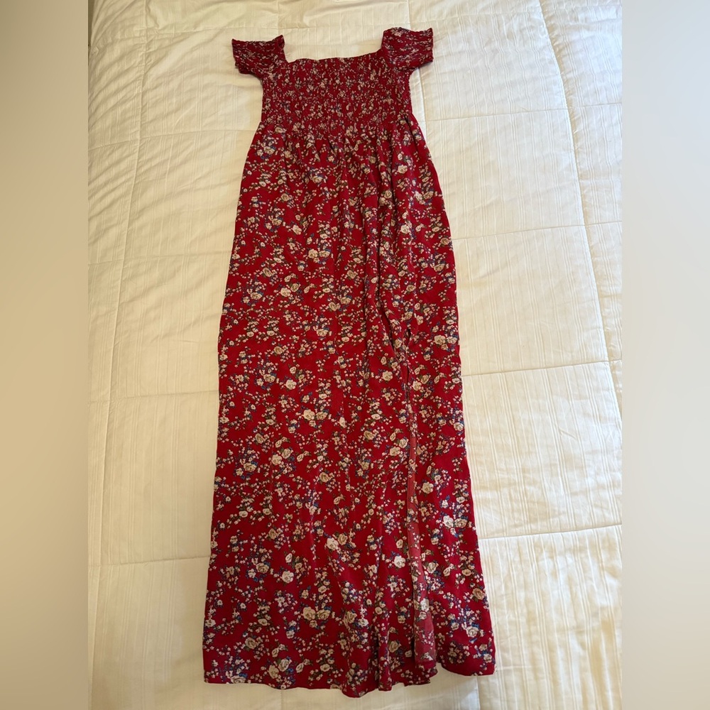 Floral Red Maxi Dress